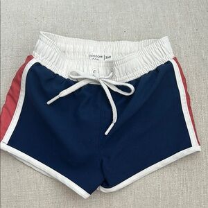 Minnow Swim trunks- Navy and Red Colorblock